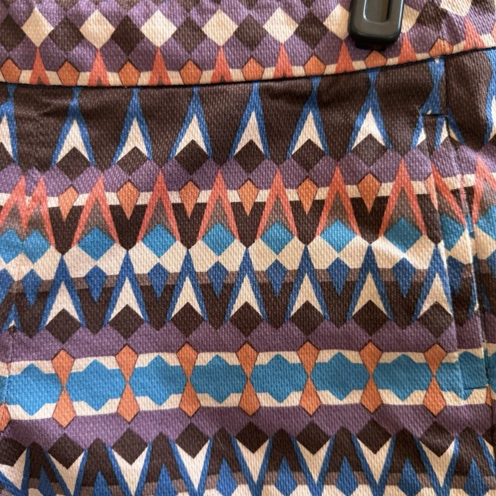 J Crew Shorts Tribal Print Back Zipper Cotton Stretch A6430 Womens‎ 6